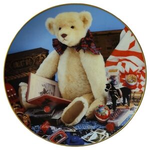 Vtg 86 Gorham Big Bear The Toy Collector Ltd Ed. Plate Beverly Port Gold